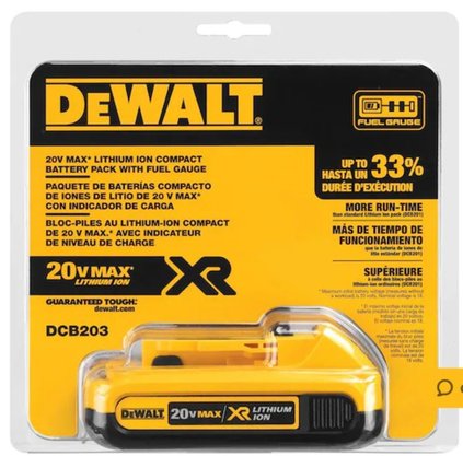 Bateria de Lítio 20V XR MAX 2,0 Ah DCB203 DEWALT