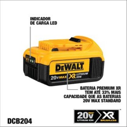 Bateria de Lítio 20V XR MAX 4,0 Ah DCB204-B3 DEWALT