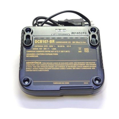 Carregador de Baterias 12V e 20V 220V DCB107-BR DEWALT