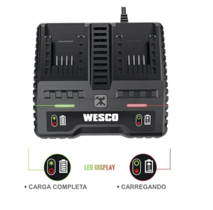 Carregador de Baterias Duplo 18V WS9919 WESCO