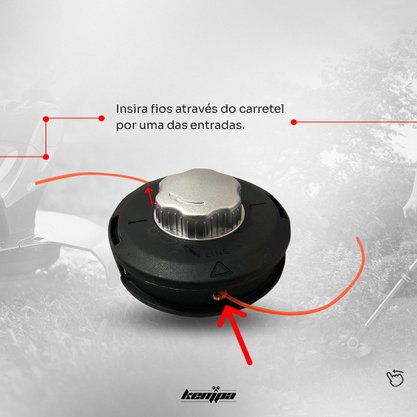 Carretel Fio De Nylon Enrola Fácil Roçadeiras Garthen