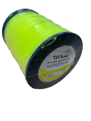 Fio de Nylon Bobina Roçadeiras 3,00mm Quadrado Amarelo Weldro