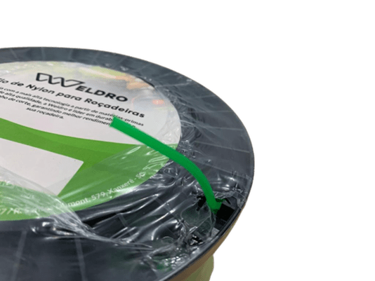 Fio de Nylon Bobina Roçadeiras 3,00mm Redondo Verde Weldro
