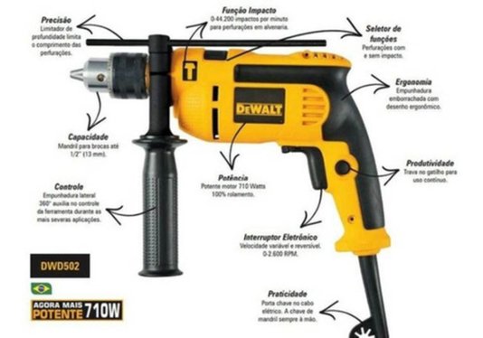 Furadeira de Impacto 1/2″ 710W 220V DEWALT