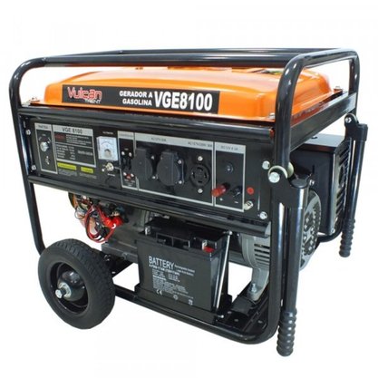 Gerador Gasolina VGE8100 Bivolt Part. Elétrica VULCAN