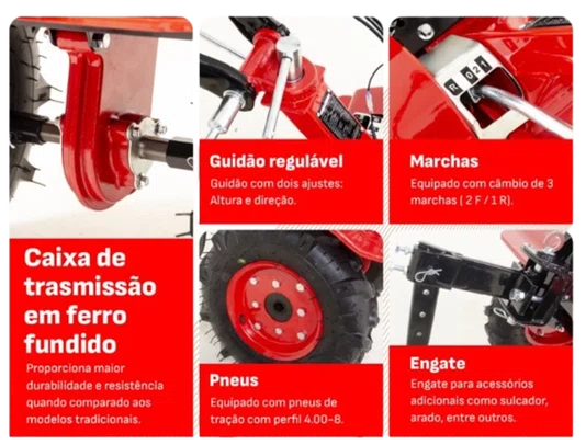 Microtrator Gasolina 7,0HP MCG770 KAWASHIMA