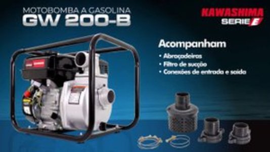 Motobomba Gasolina 2″ 6,5HP GW 200-B KAWASHIMA