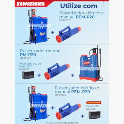 Turbonebulizador Elétrico Bateria 12V AN12 KAWASHIMA