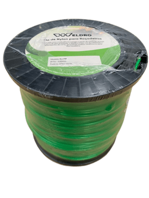 Fio de Nylon Bobina Roçadeiras 3,00mm Redondo Verde Weldro