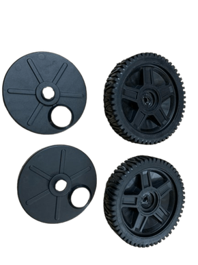 Kit 2 Rodas E Calotas Proteção Cortador De Grama Trapp